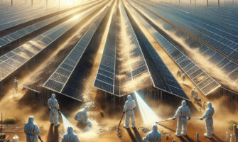 Laser cleaning: A precise method for removing contaminants from solar panels.